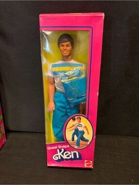 Barbie Great Shape Ken Doll With Workout Bag Mattel 1983 # 7318 NOS